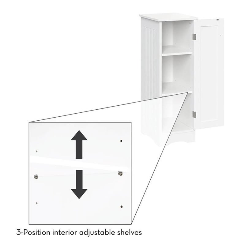 RiverRidge Ashland Slim Linen Cabinet - White - Narrow Cabinet for Bathroom Slim Storage with 2 Adjustable Shelves for Small Spaces - Image 5